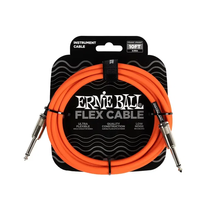 ERNIE BALL Câble d'instrument Flex Jack-Jack SS 3 m - Orange ERNIE BALL Câble d'instrument Flex Jack-Jack SS 3 m - Orange