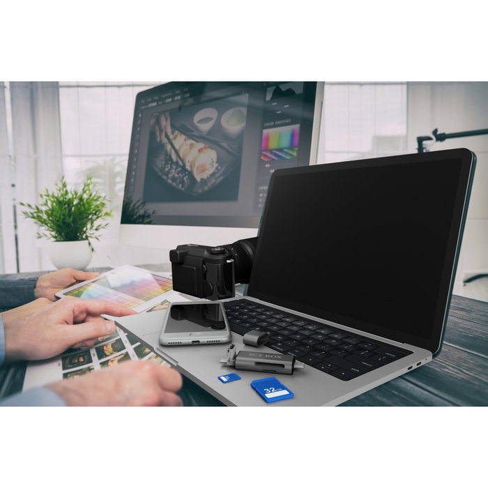 Icy ICY BOX IB-CR200-C Lecteur de cartes SD/microSD USB 2.0 USB-C