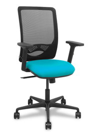 PIQUERAS Y CRESPO Chaise Zulema Synchro Turquoise et Noir avec Accoudoirs 2D