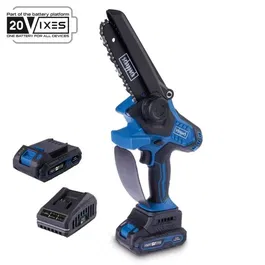 Scheppach BC-PS150-X Tronçonneuse Élagueuse sans fil 20V, batterie 2Ah et chargeur inclus