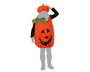 Déguisement Halloween Citrouille Souriante pour Fille Taille Enfant 10-12 Ans - Costume avec Bonnet et Tablier