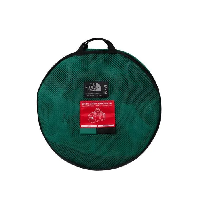 The North Face NF0A52SA S9W - Sac de voyage Base Camp Duffel M 71L - Couleur Evergreen/Noir - Polyester recyclé