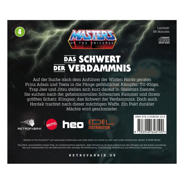 Retrofabrik Masters of the Universe Radio Play CD Episode 4: Das Schwert der Verdammnis (Version Allemande)