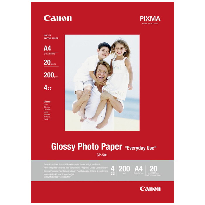 Canon GP-501 Papier photographique brillant A4 20 feuilles Canon GP-501 Papier photographique brillant A4 20 feuilles