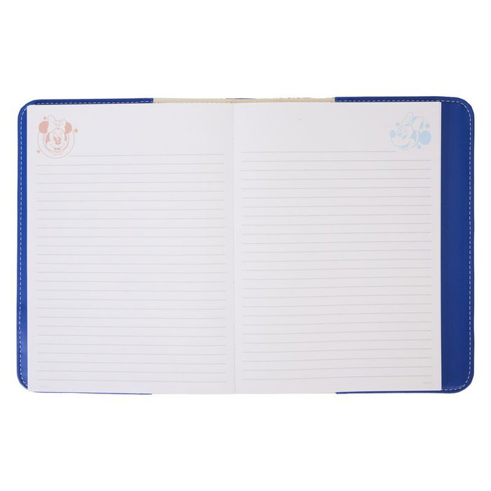 LOUNGEFLY Carnet Minnie Classic Disney avec Compartiment Zippé - 150 Pages Rayées - Détails Dorés et Illustrations - Piel Vegana (Polyuréthane) - 16,5x22,2 cm