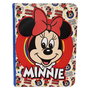 LOUNGEFLY Carnet Minnie Classic Disney avec Compartiment Zippé - 150 Pages Rayées - Détails Dorés et Illustrations - Piel Vegana (Polyuréthane) - 16,5x22,2 cm