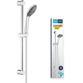 GROHE Vitalio Joy 110 Massage - Ensemble de douche 3 jets avec flexible lisse anti-torsion et barre 600 mm