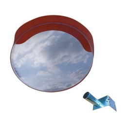 DUVER Miroir Convexe pour Extérieur 60 cm avec Support Murale, Angle de Vue 130°, Distance Maximale d'Observation 11 m