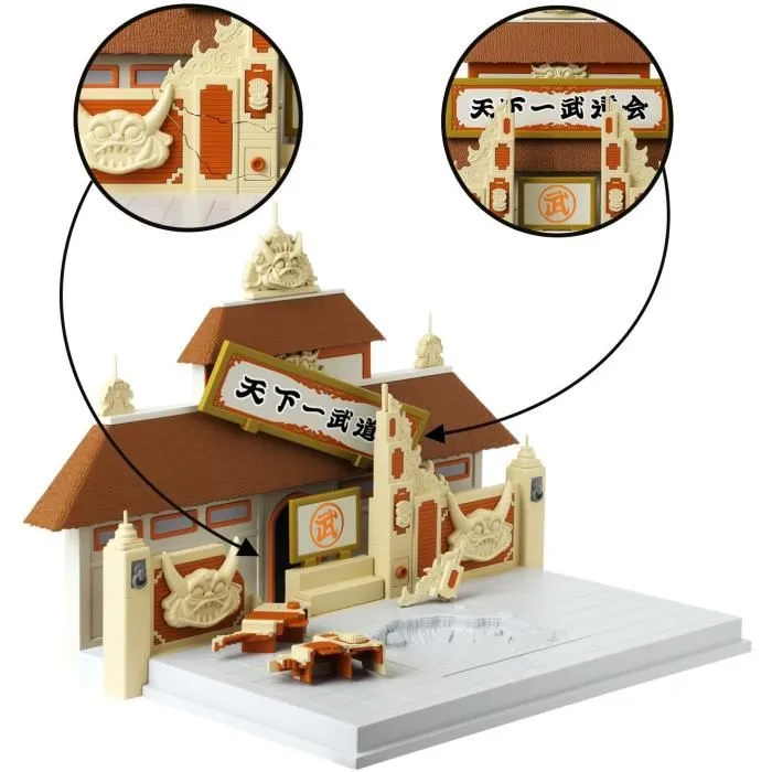 BANDAI - Dragon Ball Super - Diorama Arène Tenkaichi Budokai pour Figurines - 36790 - Arène Iconique Personnalisable avec Enseigne, Mur et Sol