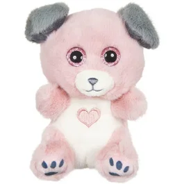 Gipsy Toys Peluche Cutydoo Love Chien 13 cm Rose Gris - Peluche douce avec coeur, texture ultra-douce et yeux brillants, idéale pour la Saint Valentin