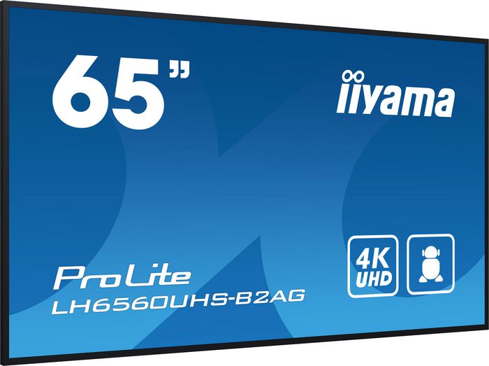 Iiyama Moniteur Affichage Dynamique 65" (164 cm) 4K UHD 3840x2160 Panneau VA, 500 cd/m², Android 11, HDMI, USB, WiFi, LAN, Haut-Parleurs, VESA 400x400