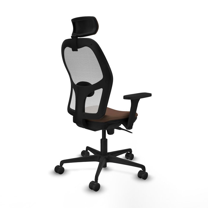 Piqueras y Crespo 3D036N2 Chaise de Bureau avec Appui-tête Blanc et Brun foncé