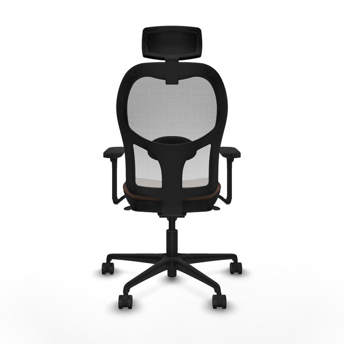 Piqueras y Crespo 3D036N2 Chaise de Bureau avec Appui-tête Blanc et Brun foncé