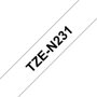 Brother TZe-N231 Ruban d'étiquetage 12mm x 8m Noir sur Blanc