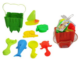 Marbueno Lot Seau avec Accessoires Couleur Vert 21,5x17,5 cm Plage SUMMER 10544V