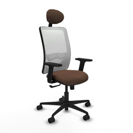 PIQUERAS Y CRESPO Chaise Zulema Synchro 3 positions Marron foncé/Blanc