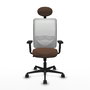 PIQUERAS Y CRESPO Chaise Zulema Synchro 3 positions Marron foncé/Blanc