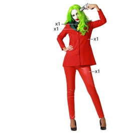 Atosa Déguisement Clown Rouge avec Cravate et Chemise pour Femme Adulte