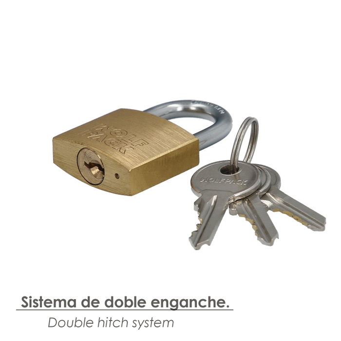 WOLFPACK LINEA PROFESIONAL Cadenas en laiton 30 mm clés identiques №1