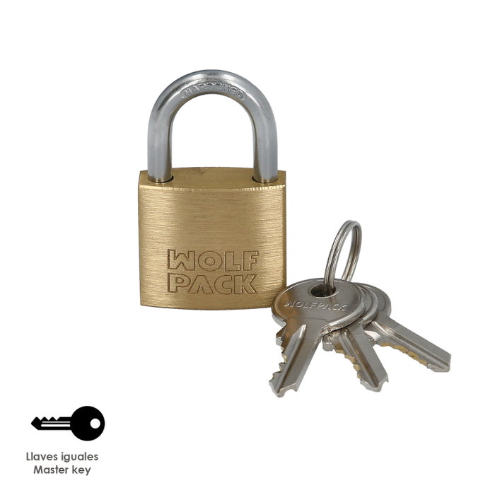 WOLFPACK LINEA PROFESIONAL Cadenas en laiton 30 mm clés identiques №1