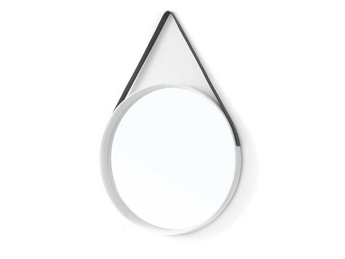 Giftdecor Miroir Rond Blanc à Suspendre 53 x 52.5 x 5.2 cm Plastique et Verre (Set de 6)
