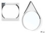 Giftdecor Miroir Rond Blanc à Suspendre 53 x 52.5 x 5.2 cm Plastique et Verre (Set de 6)