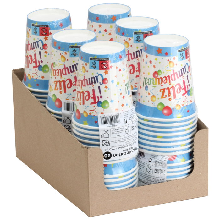 Party Time Lot de 8 verres en carton 250 ml