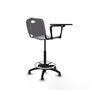 Tabouret Taburete Robledo Pivotant Chlorure de polyvinyle Gris clair Structure polyamide noire Non applicable Sans appui-tête Patins de chaises
