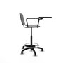 Tabouret Taburete Robledo Pivotant Chlorure de polyvinyle Gris clair Structure polyamide noire Non applicable Sans appui-tête Patins de chaises