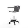 Tabouret Taburete Robledo Pivotant Chlorure de polyvinyle Gris clair Structure polyamide noire Non applicable Sans appui-tête Patins de chaises