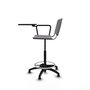 Tabouret Taburete Robledo Pivotant Chlorure de polyvinyle Gris clair Structure polyamide noire Non applicable Sans appui-tête Patins de chaises