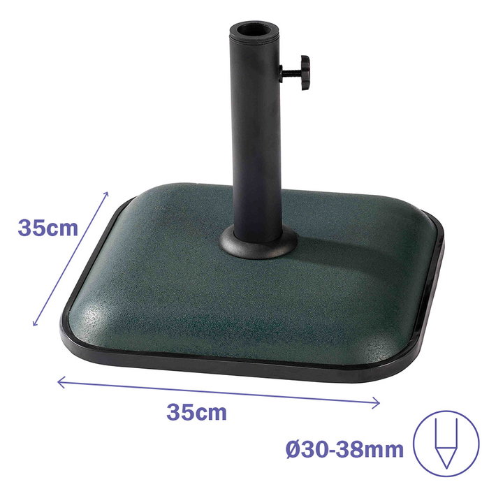Marbueno 10456 Base Sombrilla Carrée Ciment 35x35x5,2 cm 11 kg Vert Jardin Piscine Terrasse Marbueno 10456 Base Sombrilla Carrée Ciment 35x35x5,2 cm 11 kg Vert Jardin Piscine Terrasse