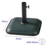 Marbueno 10456 Base Sombrilla Carrée Ciment 35x35x5,2 cm 11 kg Vert Jardin Piscine Terrasse