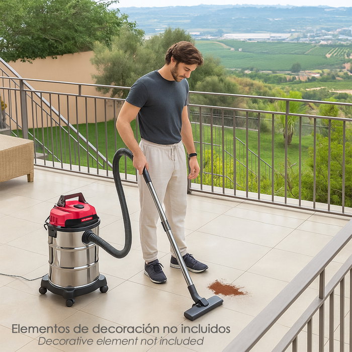 WOLFPACK LINEA PROFESIONAL Aspirateur Inoxydable 30 Litres 1400 W