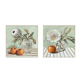 Toile Home ESPRIT Jaune Blanc Rouge Vert Cottage 83 x 4,5 x 83 cm (2 Unités)