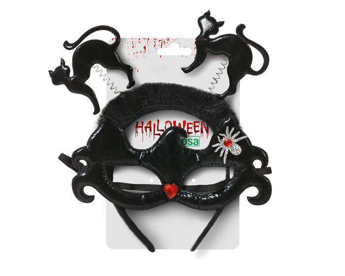 Atosa Accessoire Diablesse avec Chats Noirs et Masque Noir
