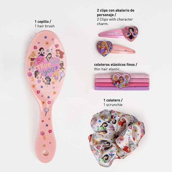 Cerdá Set de beauté Princess - Coffret accessoires de beauté pour enfant 14 x 18,5 x 4 cm - Rose - À partir de 3 ans