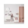 Today Set de Douche Utility - Ensemble avec Panier de Rangement 25x16.5x10 cm, Tapis de Bain 40x60 cm et Rideau de Douche 180x180 cm en PEVA - Rose
