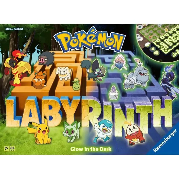 Ravensburger 22705 - Jeu Labyrinthe Pokémon, Version Phosphorescente, Chasse au Trésor, Jeu de Société Familial Classique pour Enfants dès 7 Ans