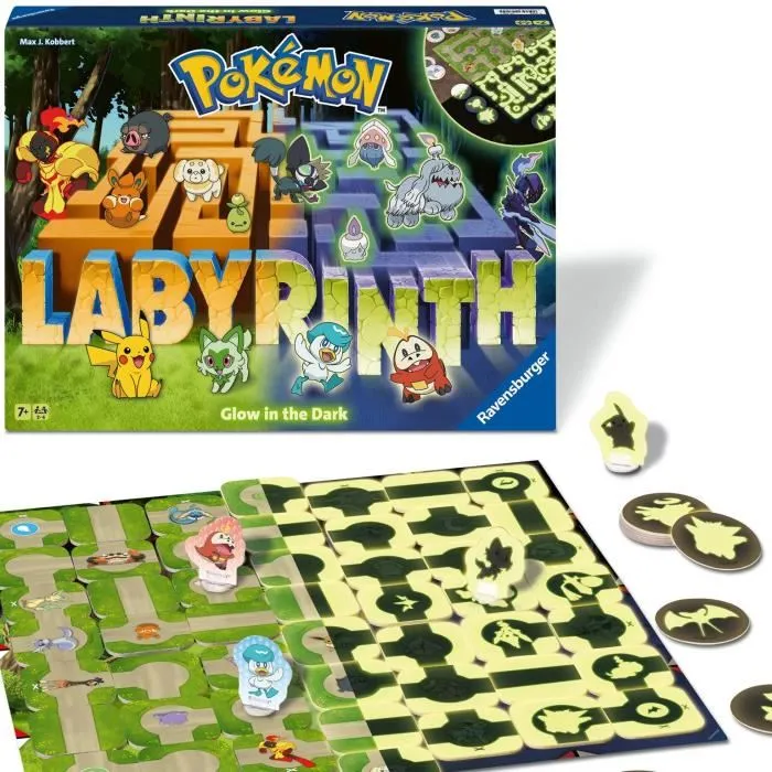 Ravensburger 22705 - Jeu Labyrinthe Pokémon, Version Phosphorescente, Chasse au Trésor, Jeu de Société Familial Classique pour Enfants dès 7 Ans