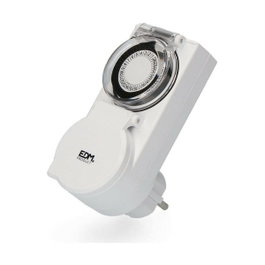 Edm Programmateur journalier analogique extérieur IP44 230V 16A Blanco