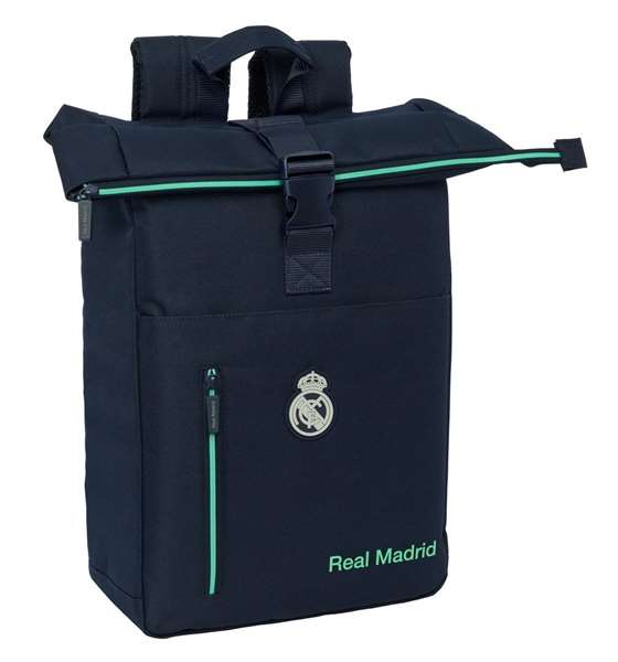 Safta - Mochila Solapa pour ordinateur portable 15,6 pouces - Thème Real Madrid 2ème équipement 25/26 - Dimensions 28x42x13cm Safta - Mochila Solapa pour ordinateur portable 15,6 pouces - Thème Real Madrid 2ème équipement 25/26 - Dimensions 28x42x13cm