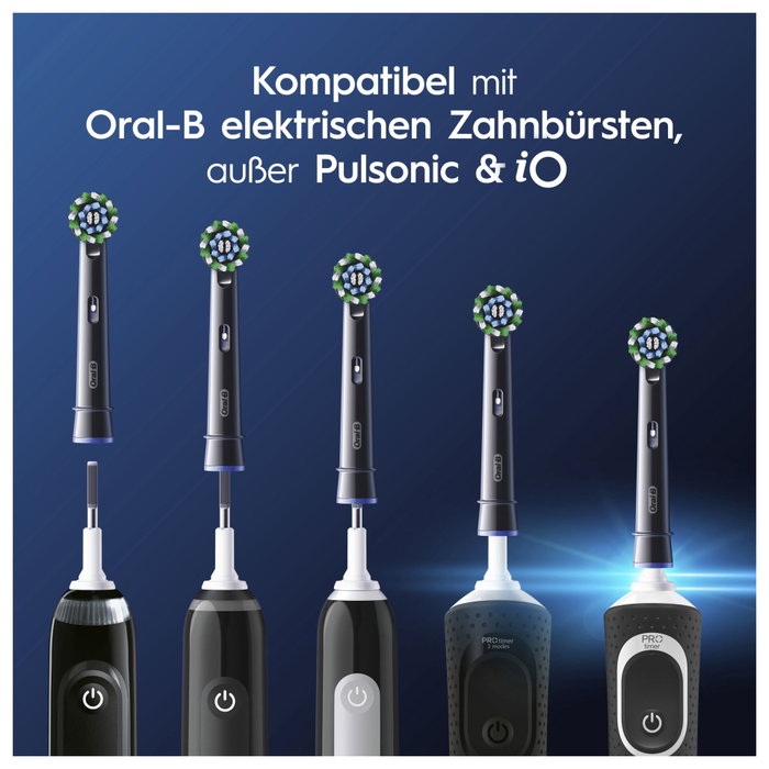 Oral-B Têtes de brosse à dents Pro CrossAction, 10 pièces, Noir