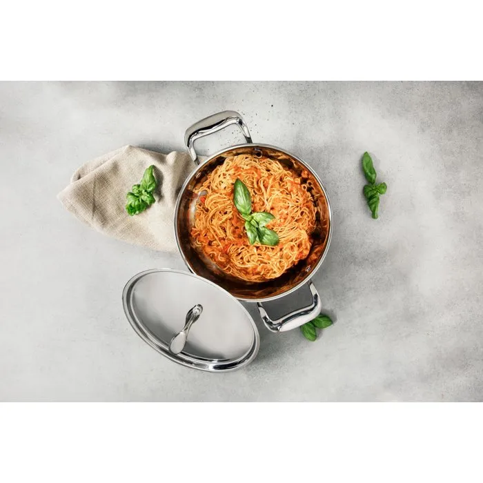 Cosy & Trendy Classic - Faitout en acier inoxydable avec fond en aluminium encapsulé - 22 cm - 4.18 L - Compatible tous feux et induction - Résistant lave-vaisselle et four