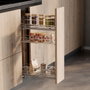 Emuca porte-bouteilles extractible SupraMax avec fermeture à amortie, gauche, 3 plateaux, module 200mm, Acier, Chromé