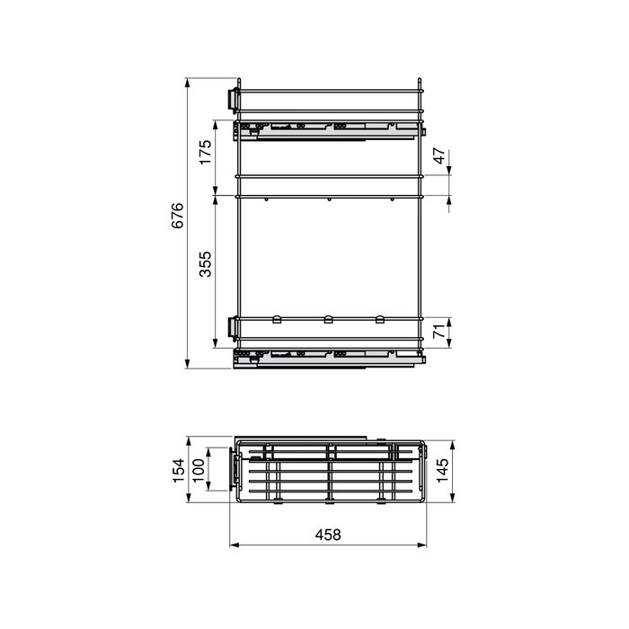 Emuca porte-bouteilles extractible SupraMax avec fermeture à amortie, gauche, 3 plateaux, module 200mm, Acier, Chromé Emuca porte-bouteilles extractible SupraMax avec fermeture à amortie, gauche, 3 plateaux, module 200mm, Acier, Chromé