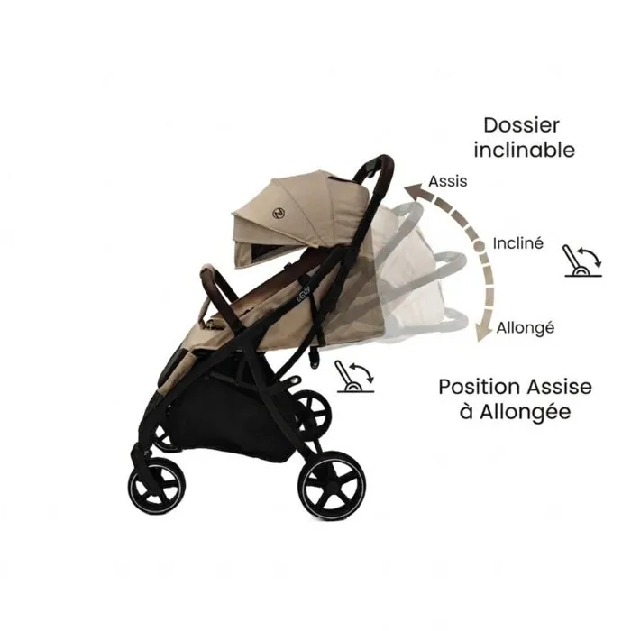 Nania Poussette canne compacte Lexy - Beige - Pack complet