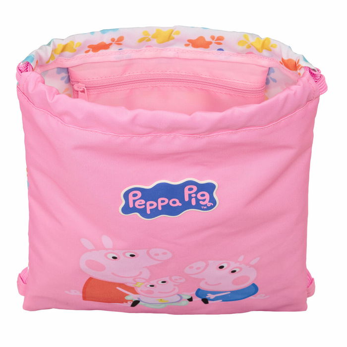 Sac à dos serré par des ficelles Peppa Pig Baby pig Multicouleur 26 x 34 x 1 cm