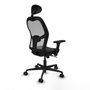 Piqueras y Crespo Chaise de Bureau avec Appui-tête 3D036N1 Noir