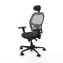 Piqueras y Crespo Chaise de Bureau avec Appui-tête 3D036N1 Noir